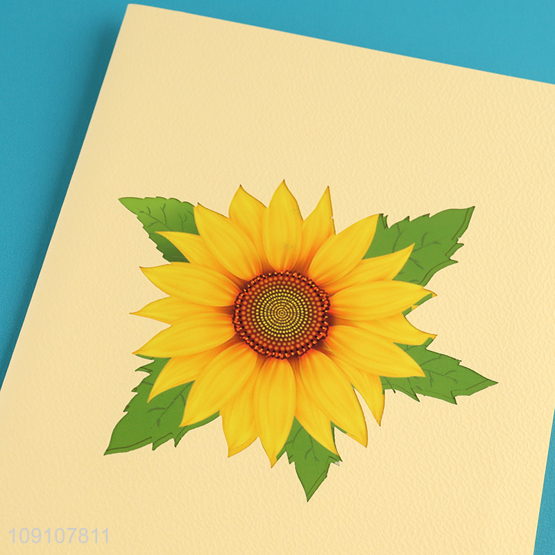 High Quality 3D Greeting Card Butterfly and Sunflower Pop Up Card