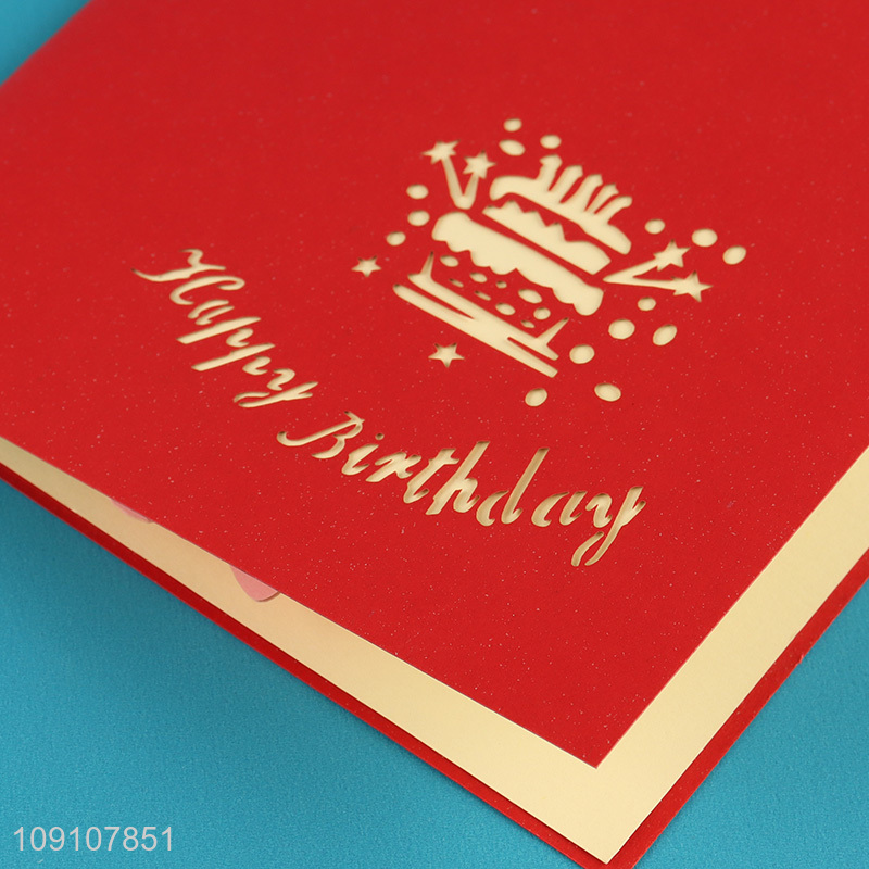 Wholesale 3D Greeting Card Cake Pop Up Card for Bitrhday Anniversary