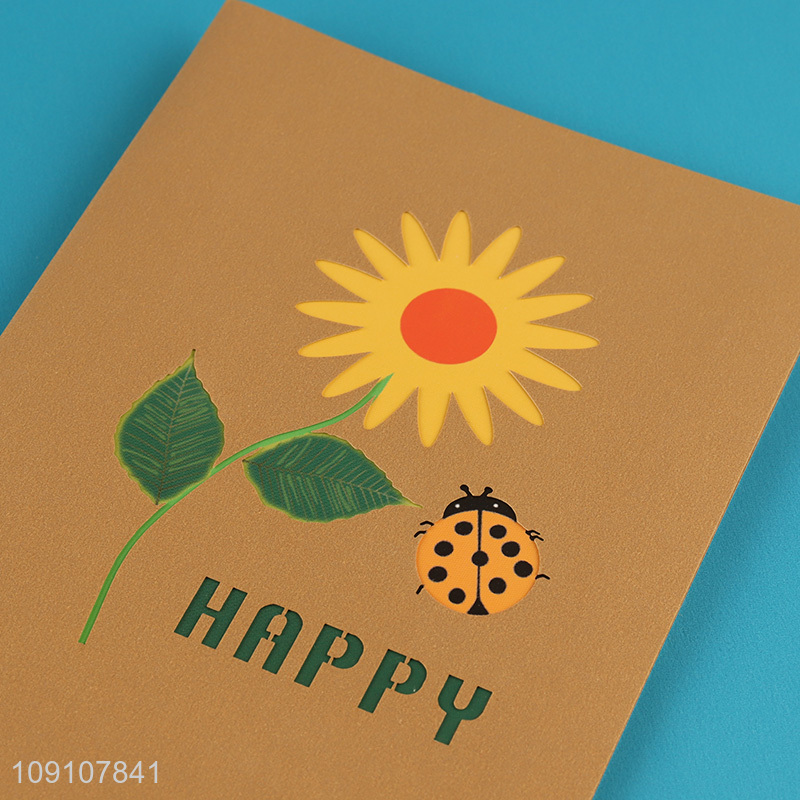 Good Quality 3D Greeting Card Flower Pop Up Card for Teacher Mom