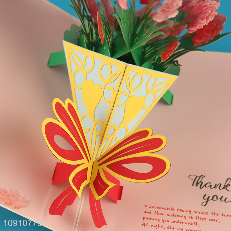 Online Wholesale 3D Greeting Card Flower Pop Up Card for Mom Wife
