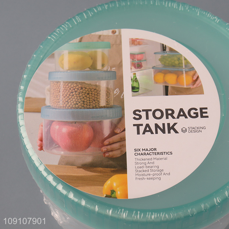 Wholesale Round Food Grade Plastic Cereal Food Storage Container with Lid