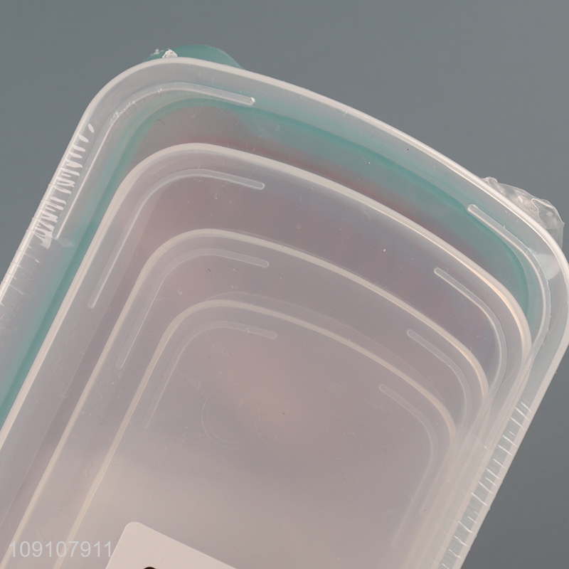 Wholesale 4 Pieces Plastic Food Storage Containers Set with Airtight Lids