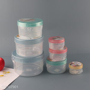 Wholesale Round Food Grade Plastic Cereal Food Storage Container with Lid
