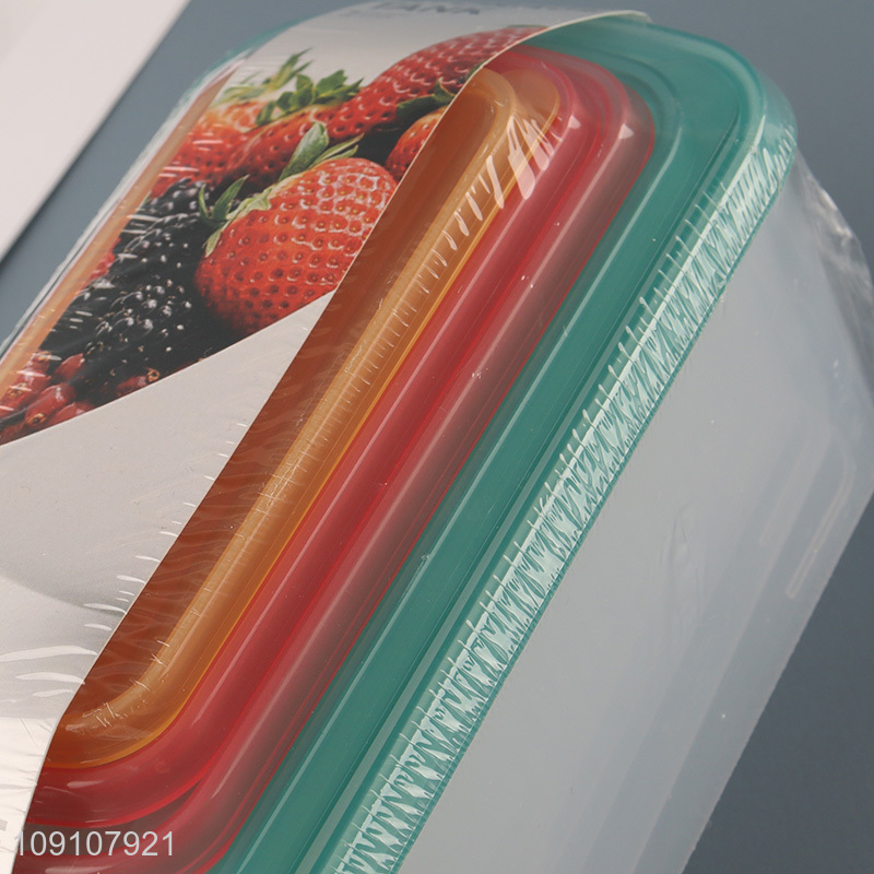 Factory Price 5 Pieces Plastic Food Storage Containers Set with Leakproof Lids