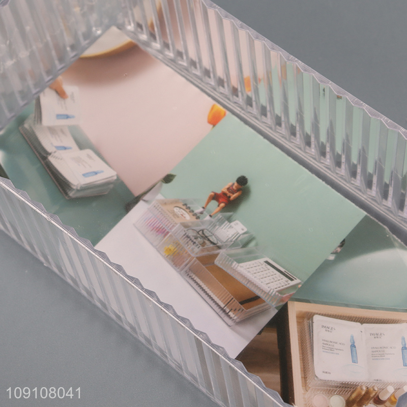 Factory Supply Transparent Plastic Drawer Organizer Storage Bin for Makeup