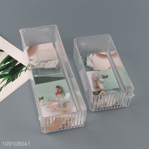 Factory Supply Transparent Plastic Drawer Organizer Storage Bin for Makeup