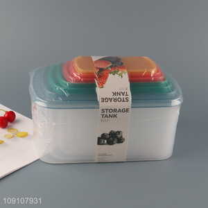 High Quality 7 Pieces Plastic Food Storage Containers Set Bento Lunch Boxes