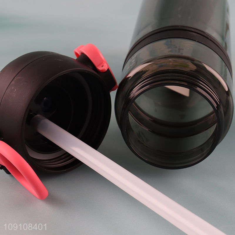 New Product Unbreakable Plastic Sports Water Bottle with Flip Straw