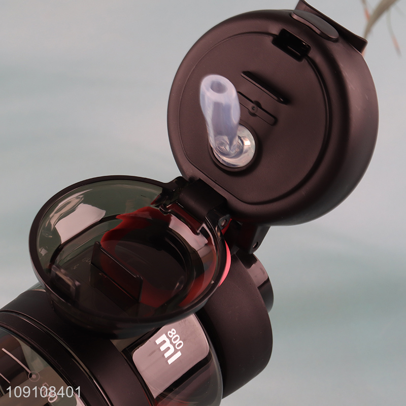 New Product Unbreakable Plastic Sports Water Bottle with Flip Straw