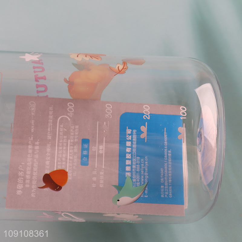 Factory Supply Plastic Kids Water Bottle with Silicone Straw & Strap