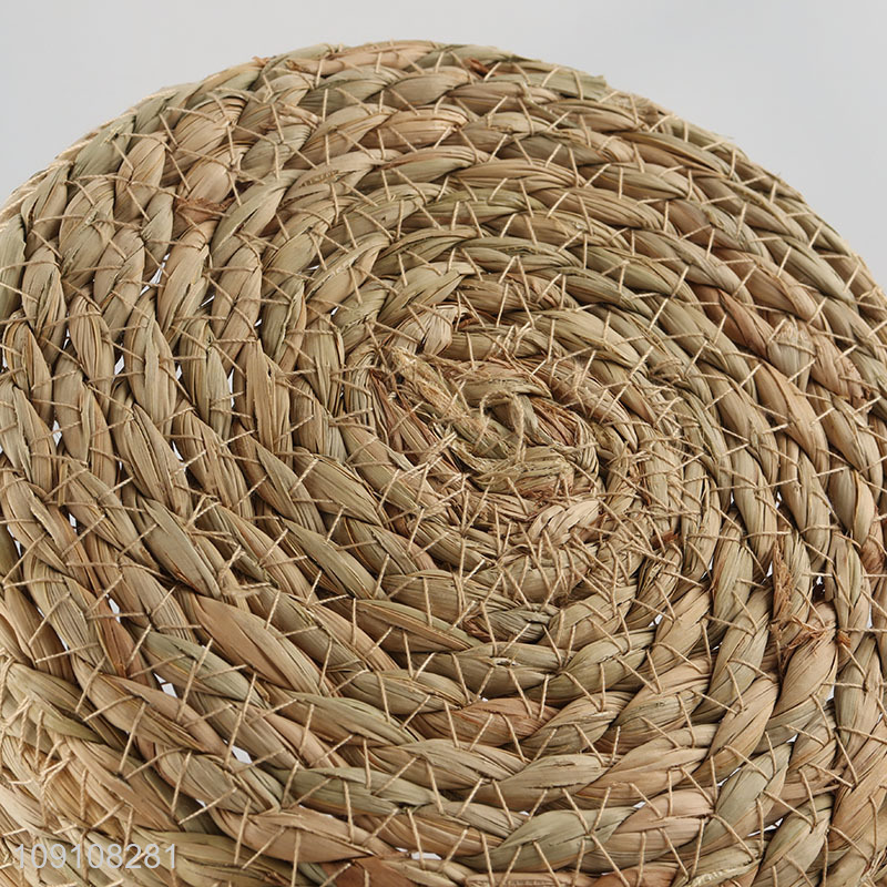 High Quality Multi-Purpose Woven Cattail Storage Basket for Vegetables Fruits