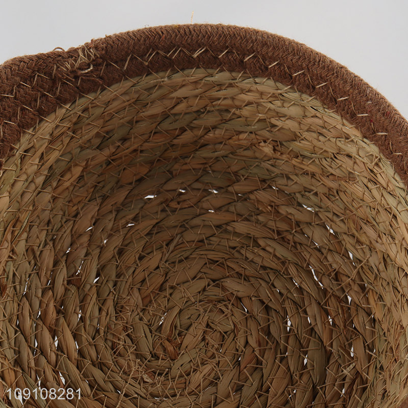 High Quality Multi-Purpose Woven Cattail Storage Basket for Vegetables Fruits