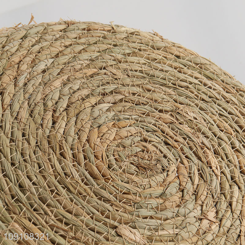 Hot Sale Multi-Function Woven Cattail Storage Basket Kitchen Desktop Organizer