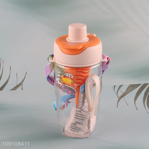 Wholesale Cute Plastic Water Bottle with Straw, Tea Infuser & Strap