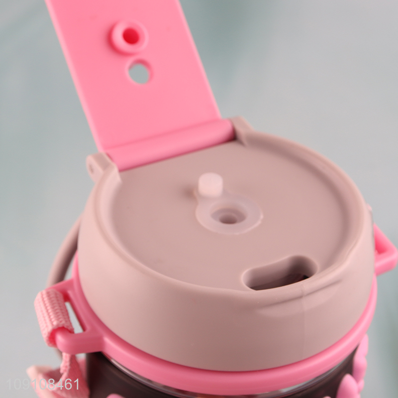 Hot Selling Cute Leak Proof Kids Water Bottle with Straw & Tea Infuser