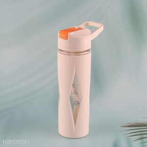 Wholesale Anti-Scald Plastic Water Bottle with Silicone Straw & Handle