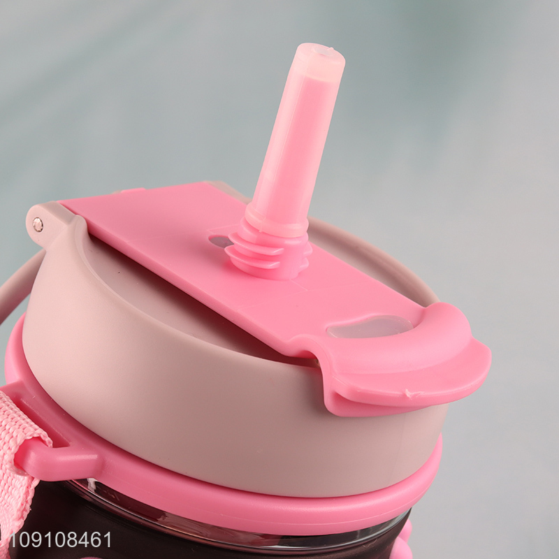 Hot Selling Cute Leak Proof Kids Water Bottle with Straw & Tea Infuser