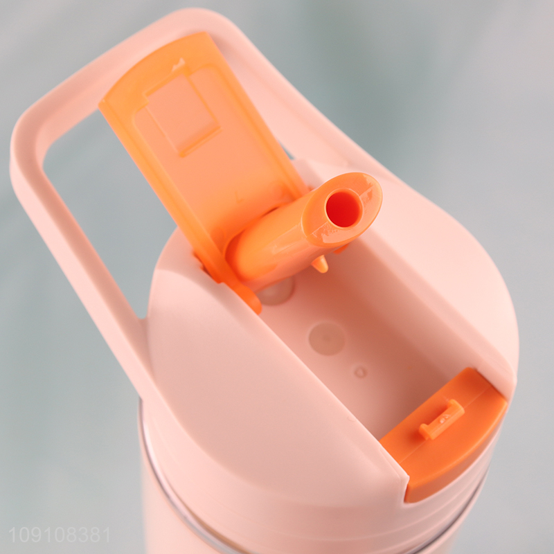 Wholesale Anti-Scald Plastic Water Bottle with Silicone Straw & Handle