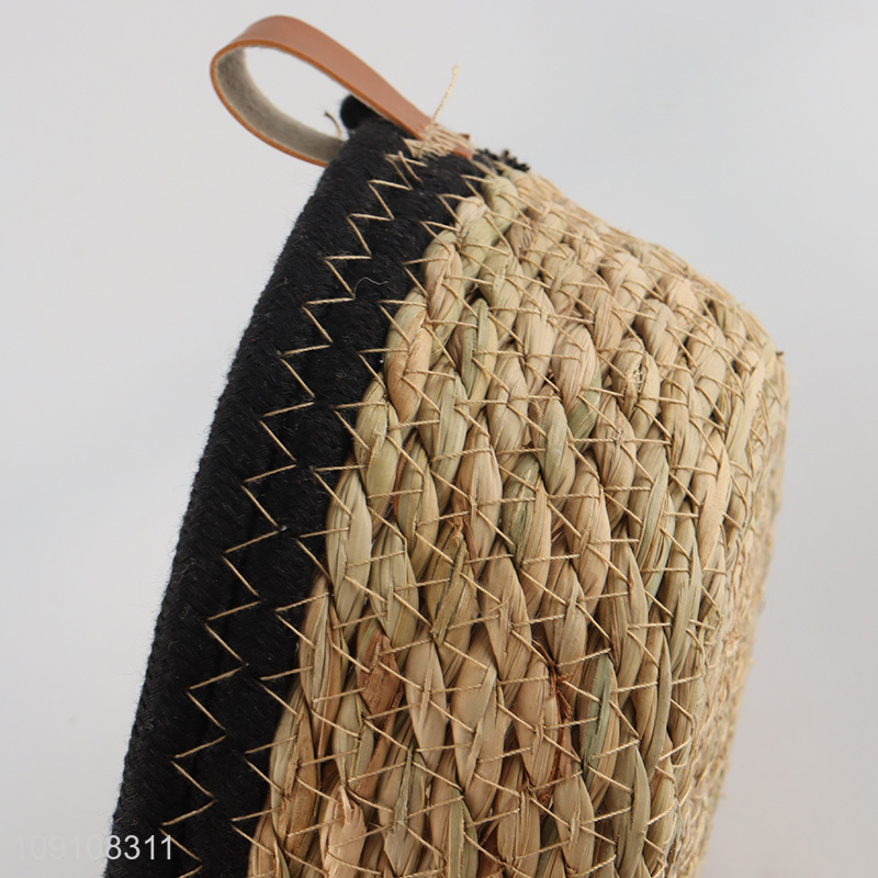 Good Quality Multi-Purpose Woven Cattail Storage Basket for Kitchen Countertop