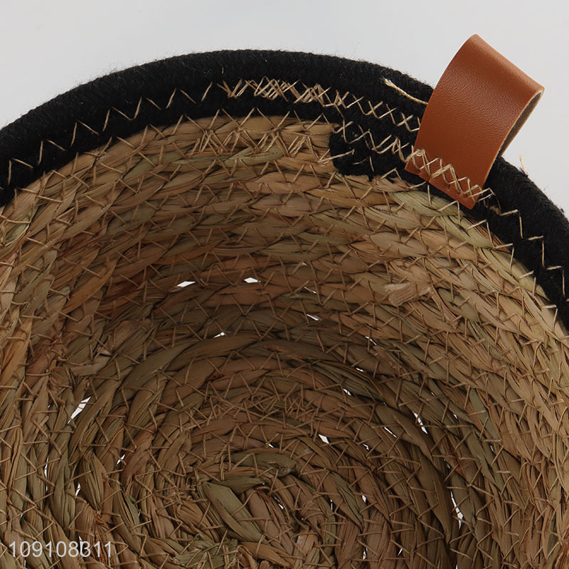 Good Quality Multi-Purpose Woven Cattail Storage Basket for Kitchen Countertop