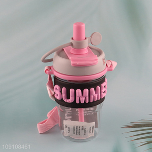 Hot Selling Cute Leak Proof Kids Water Bottle with Straw & Tea Infuser