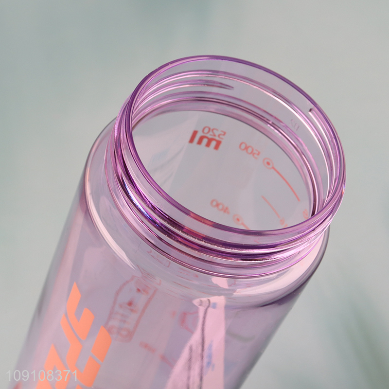 New Arrival Portable Leakproof Plastic Sports Water Bottle with Silicone Straw