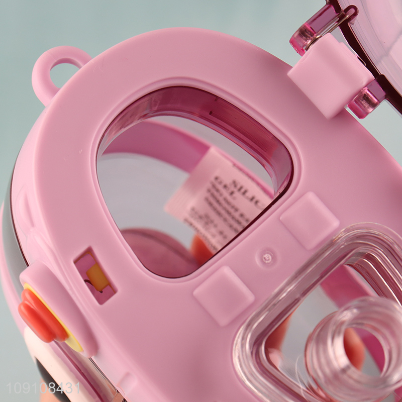 New Product Cute Water Bottle Dual Drink Bottles with Straw & Shoulder Strap