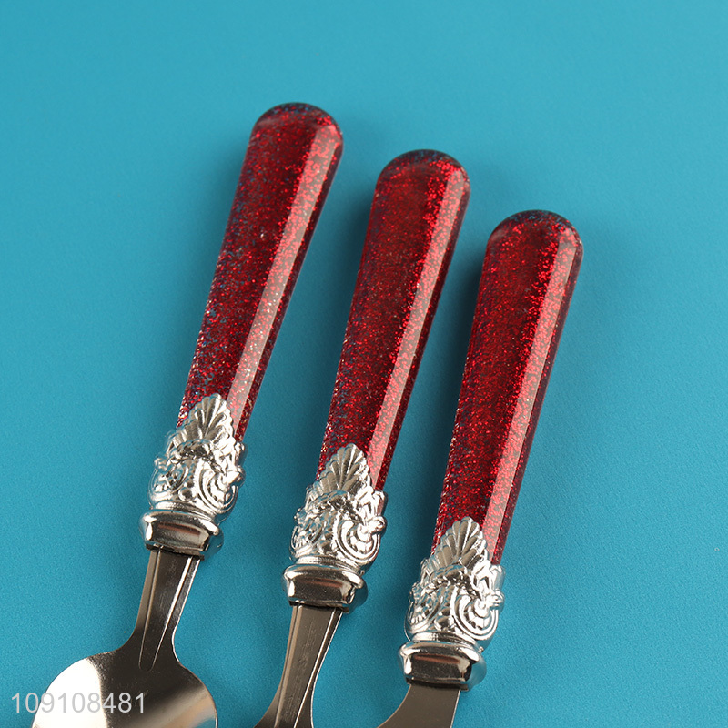 Good Quality 4 Pieces Stainless Steel Flatware Cutlery Set with Unique Handle