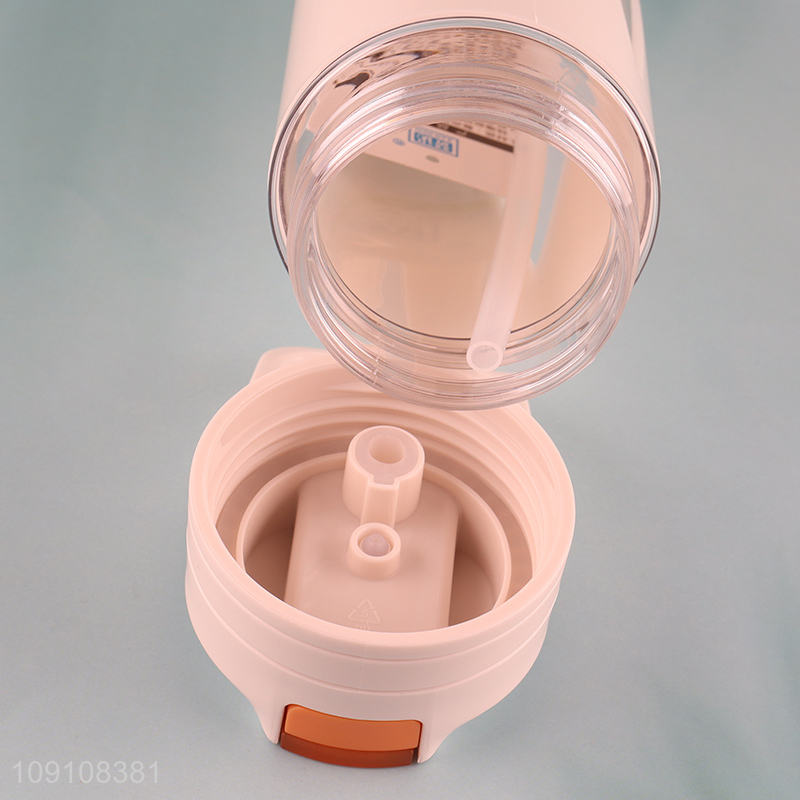 Wholesale Anti-Scald Plastic Water Bottle with Silicone Straw & Handle