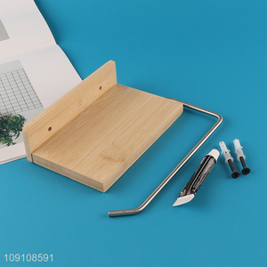 Good Quality Wall Mounted Toilet Paper Towel Holder with Bamboo Shelf