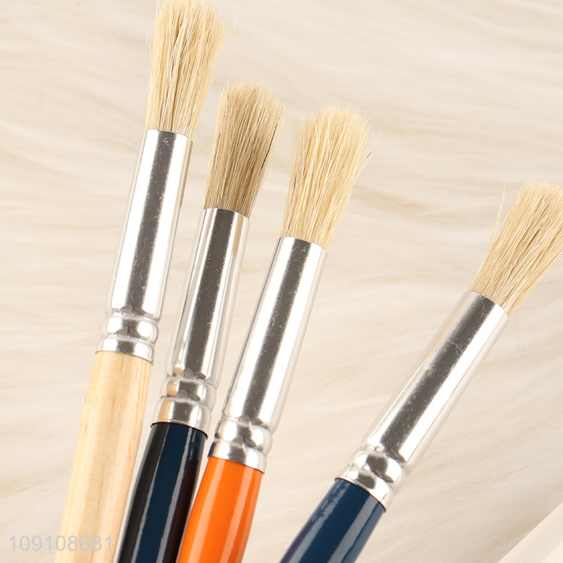 New Product 12PCS Wooden Handle Paint Brush Set for Acrylic Oil Watercolor