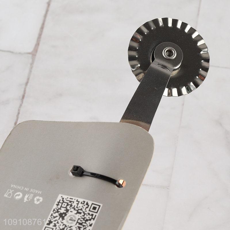 China Imports Stainless Steel Fluted Pastry Wheel Pizza Cutter Wheel