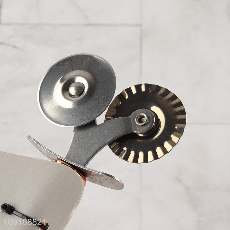 Hot Selling Stainless Steel Double Pizza Cutter Wheel Pastry Wheel