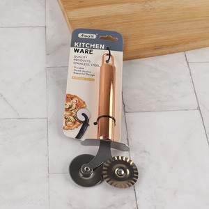 Hot Selling Stainless Steel Double Pizza Cutter Wheel Pastry Wheel