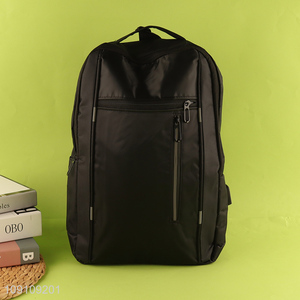Online wholesale black portable causal laptop bag backpack bag