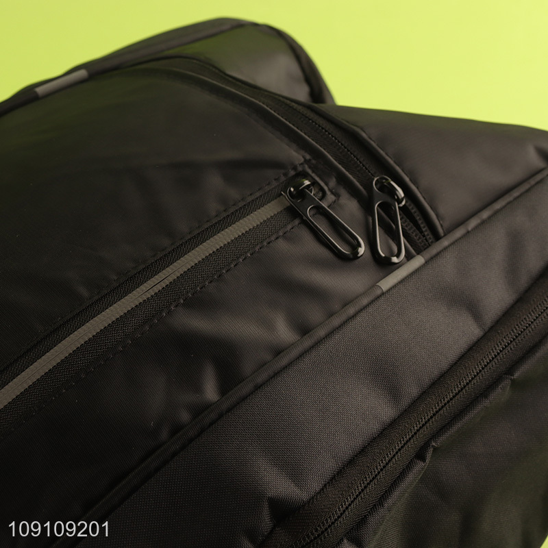 Online wholesale black portable causal laptop bag backpack bag