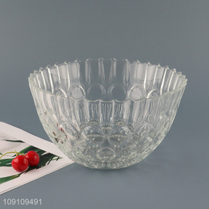 Most popular glass 9inch clear salad bowl dessert bowl for sale