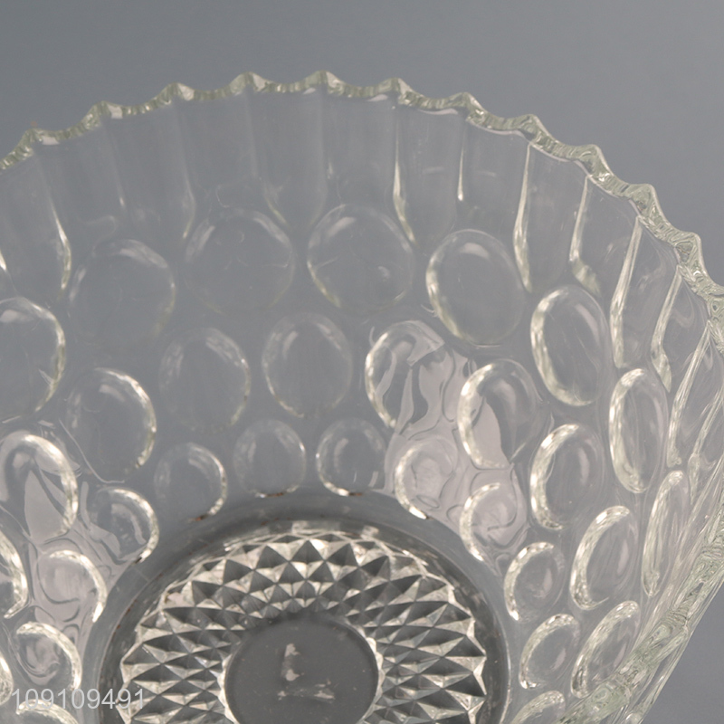 Most popular glass 9inch clear salad bowl dessert bowl for sale