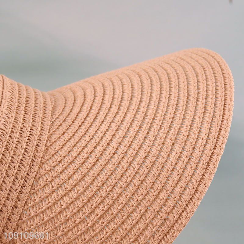 Hot selling summer outdoor fashionable ladies straw visor hat sun visor hat