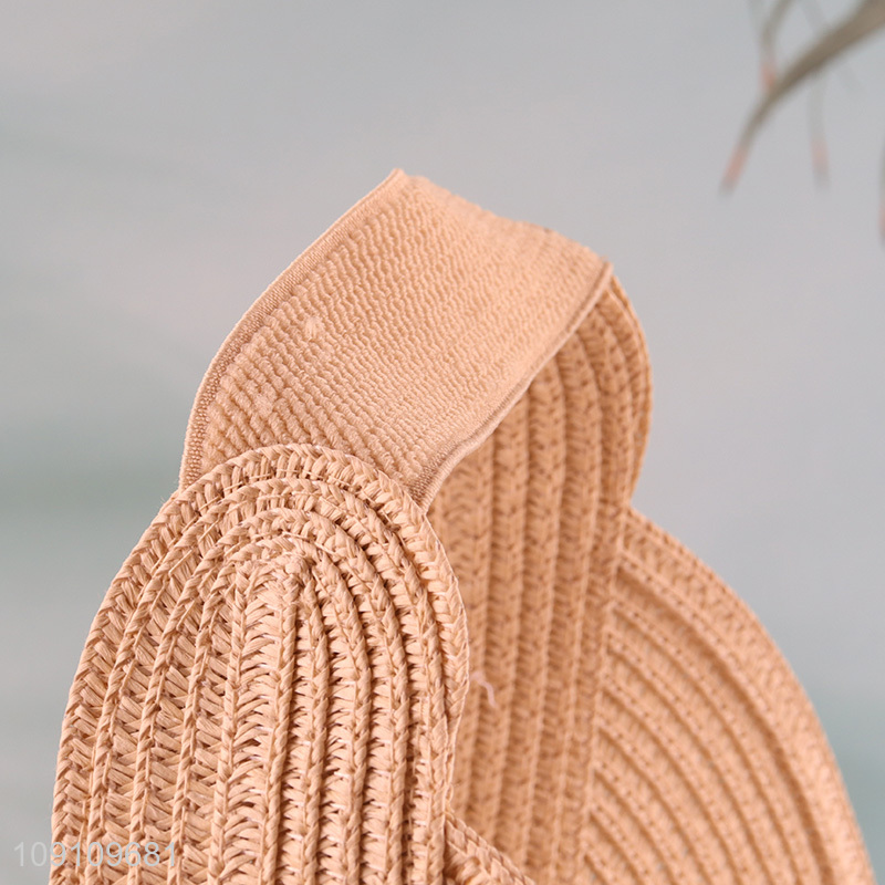 Hot selling summer outdoor fashionable ladies straw visor hat sun visor hat
