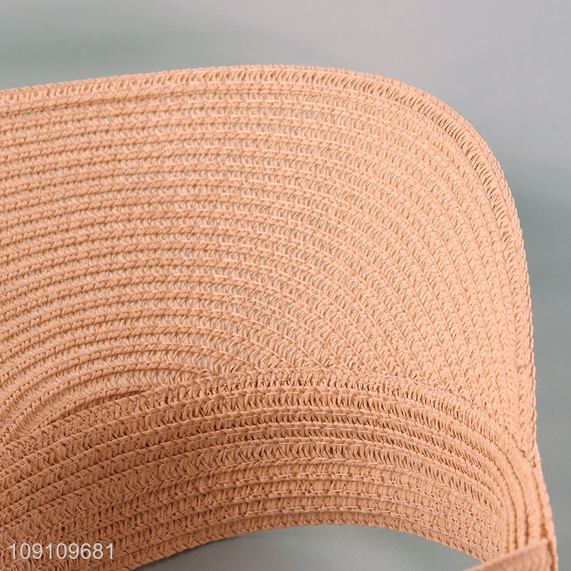 Hot selling summer outdoor fashionable ladies straw visor hat sun visor hat