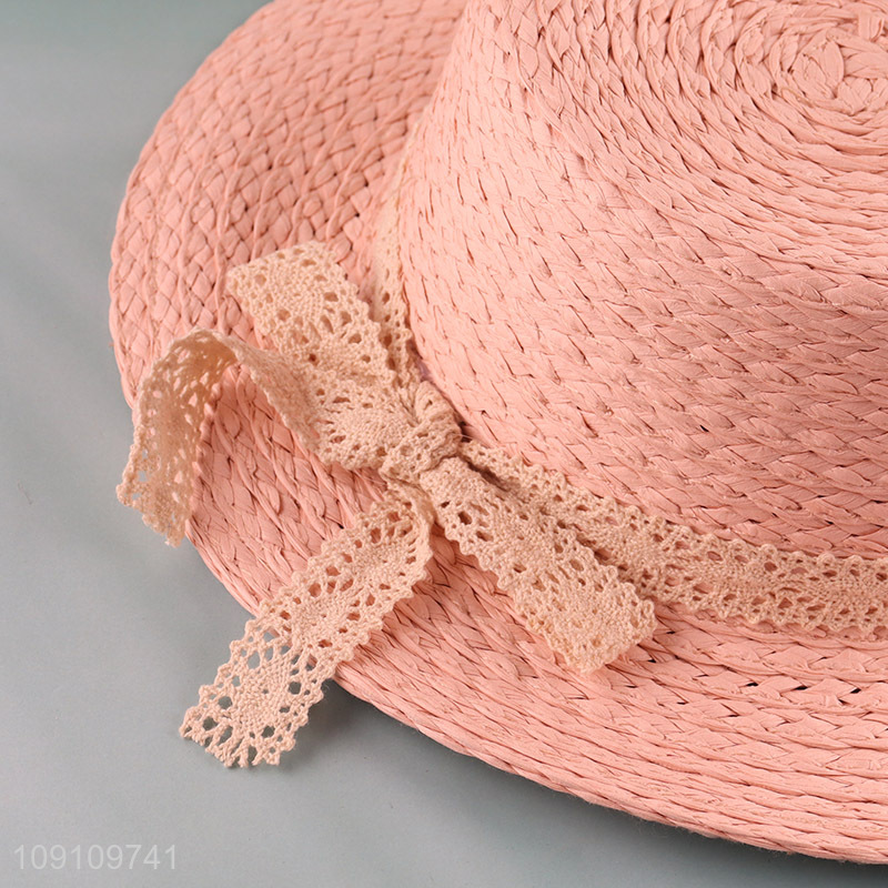 Most popular pink ladies summer breathable straw hat sun hat for sale