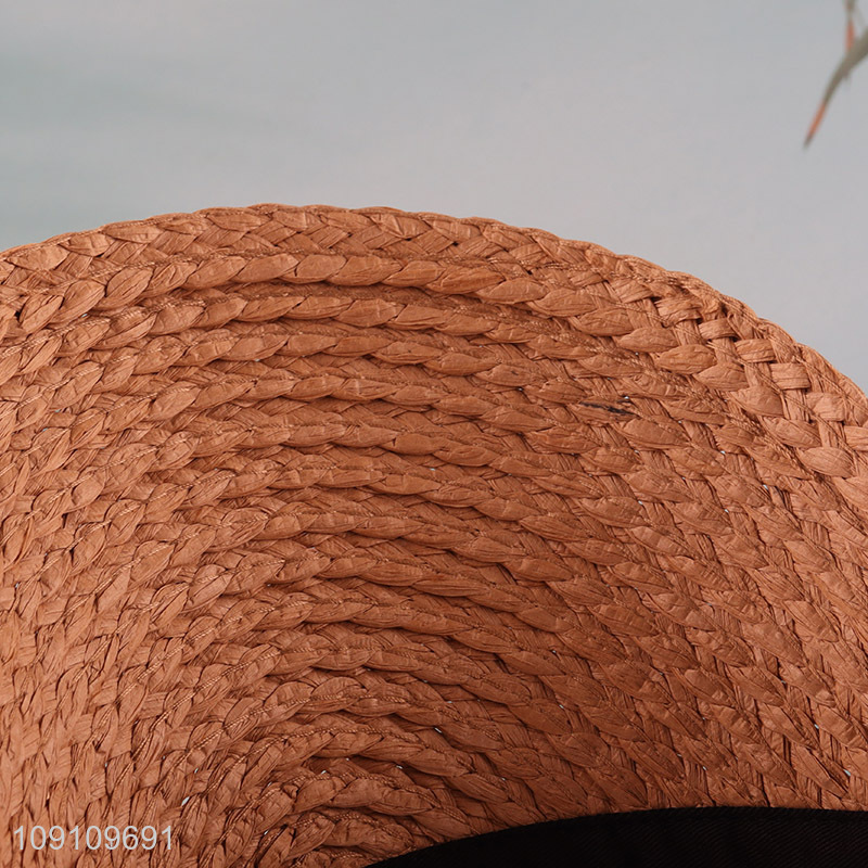 Yiwu market fashionable outdoor summer straw visor hat sun visor hat