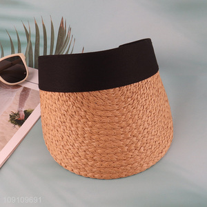 Yiwu market fashionable outdoor summer straw visor hat sun visor hat