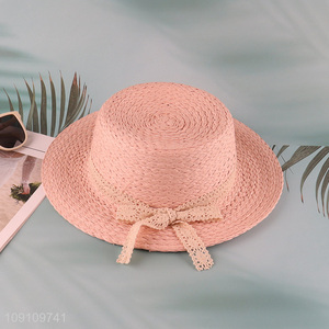 Most popular pink ladies summer breathable straw hat sun hat for sale