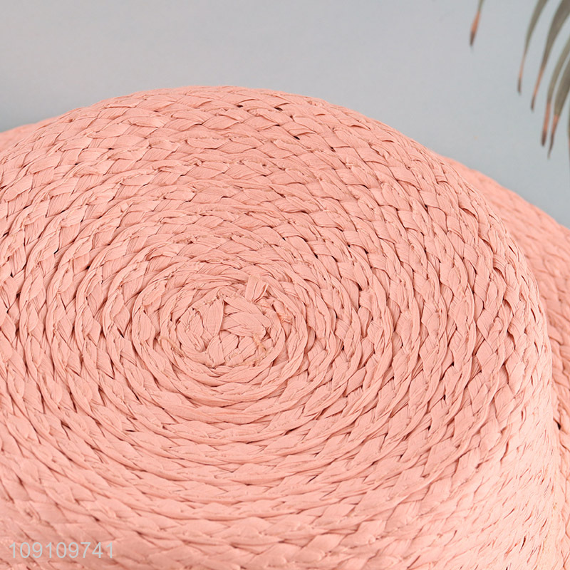 Most popular pink ladies summer breathable straw hat sun hat for sale
