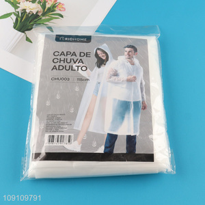Wholesale White Reusable EVA Raincoat Rain Ponchos for Men Women