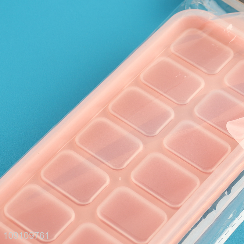 Factory Price 16-Cavity BPA Free Plastic Ice Cube Tray with Lid