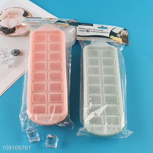 Factory Price 16-Cavity BPA Free Plastic Ice Cube Tray with Lid