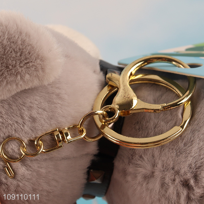 Best sale portable plush puppy pendant keychain wholesale